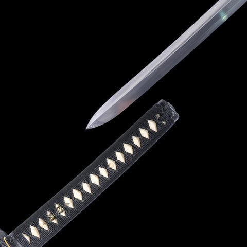 Hand Forged Little Crow Katana Double Edge Sword 1095 Steel Clay Tempered-COOLKATANA-SL-1129-U