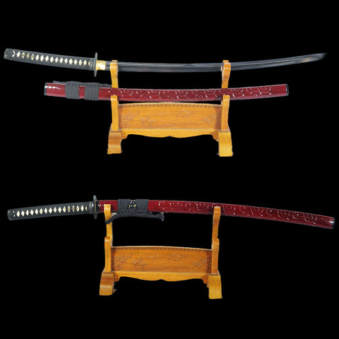 Hand Forged Little Crow Katana Double Edge Sword 1095 Steel Clay Tempered-COOLKATANA-SL-1129-U