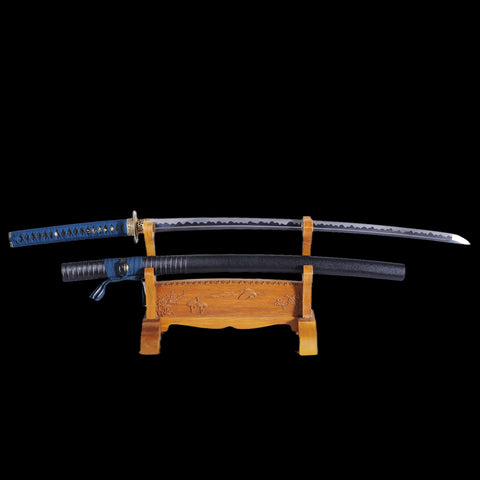 Hand Forged Musashi Japanese Katana Sword Damascus Steel Abrasived Hamon Full Tang-COOLKATANA-SL-1053-U