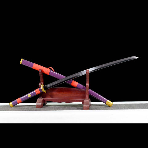 one piece roronoa zoro anime katana Enma Sword 1095 High Carbon Steel Clay Tempered SL-1418-U COOLKATANA 1