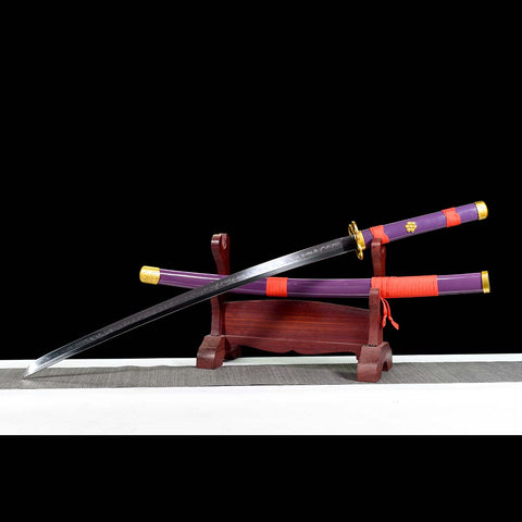 one piece roronoa zoro anime katana Enma Sword 1095 High Carbon Steel Clay Tempered Hand Hand Sharpening SL-1418-U COOLKATANA 13