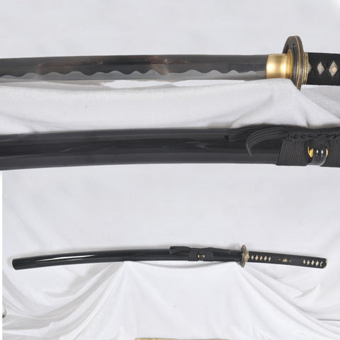 Hand Forged Rurouni Kenshin Sakabato Katana Sword 1095 Steel Reversed Cutting Edge Black Battle Ready-COOLKATANA