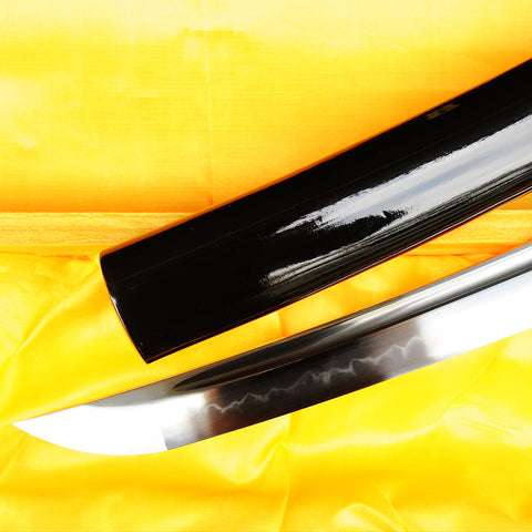 Hand Forged Tanto Sword Clay Tempered Japanese Short Sword 1095 Carbon Steel Battle Ready-COOLKATANA-SL-736-U