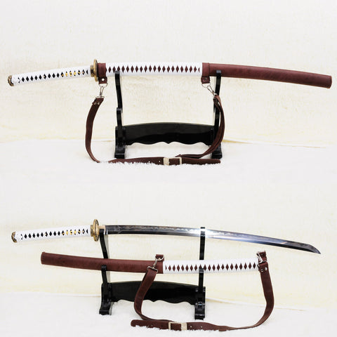 Hand Forged Walking Dead Katana-Michonne Sword Zombie Killer Shihozumi 1095 Folded Steel+Iron Clay Tempered-COOLKATANA