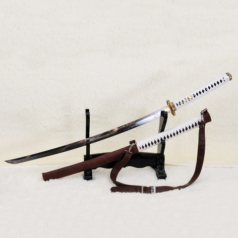 Hand Forged Walking Dead Katana-Michonne Sword Zombie Killer Shihozumi 1095 Folded Steel+Iron Clay Tempered-COOLKATANA