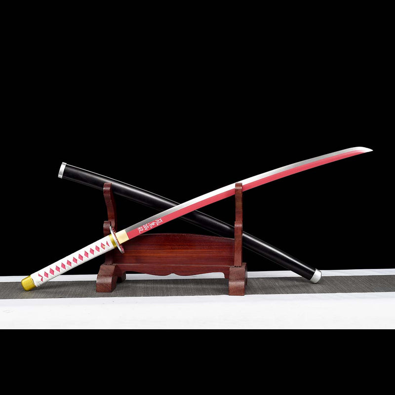 Demon Slayer Tsuyuri Kanao Nichirin Katana Sword with Full Tang Red Blade - COOLKATANA 
