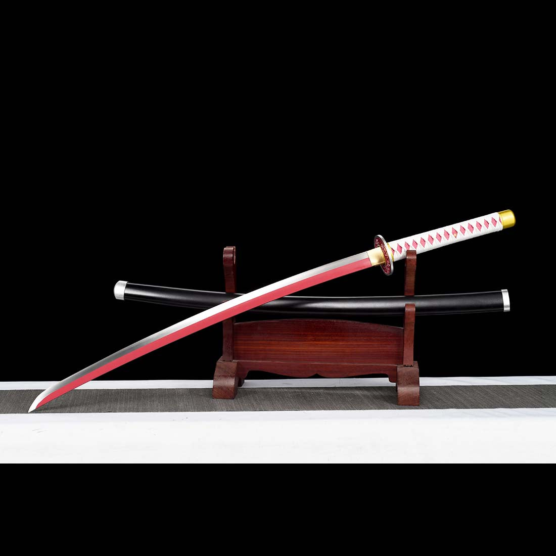 Red Sword Demon Slayer Tsuyuri Kanao Nichirin Katana Sword with Full Tang Red ...