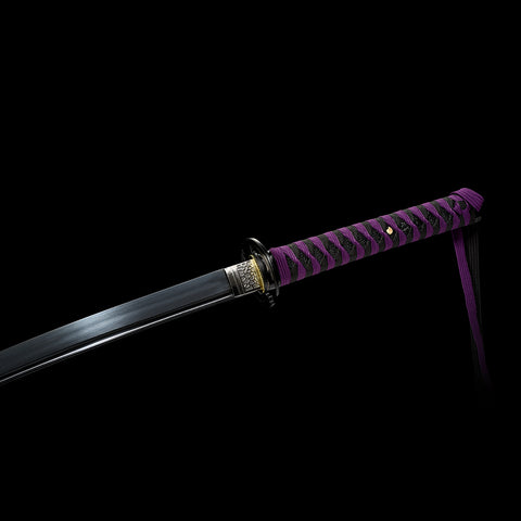 Handmade Anime Katana Demon Slayer Nichirin Sword 1095 High Carbon Steel Black Blade-COOLKATANA