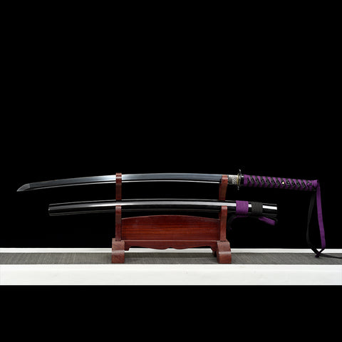 anime katana demon slayer sword Nichirin Sword 1095 High Carbon Steel Black Blade QQ-0108 COOLKATANA 2
