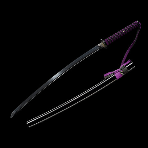 anime katana demon slayer sword Nichirin Sword 1095 High Carbon Steel Black Blade QQ-0108 COOLKATANA 19
