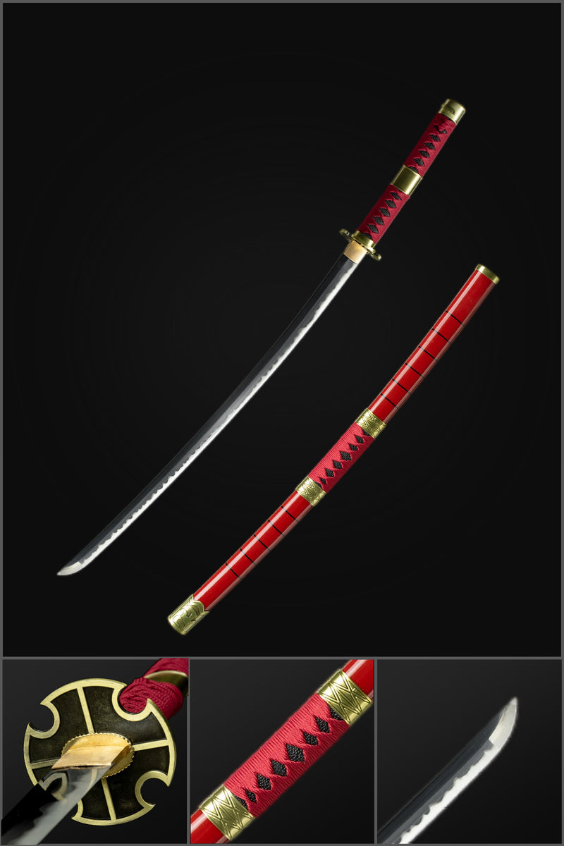 Handmade Anime Katana One Piece Roronoa Zoro Sandai Kitetsu Sword 1095 Handmade Anime Katana One Piece Roronoa Zoro Sandai Kitetsu Sword 1095