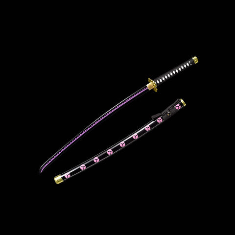 Anime sword one piece characters roronoa zoro Shusui katana 1060 Carbon Steel Black Blade QQ-0123 17
