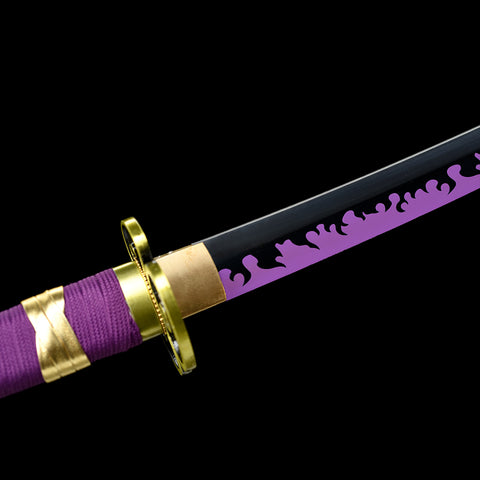 Handmade Anime Katana One Piece Roronoa Zoro's Enma Sword Purple Blade 1095 High Carbon Steel Purple-COOLKATANA