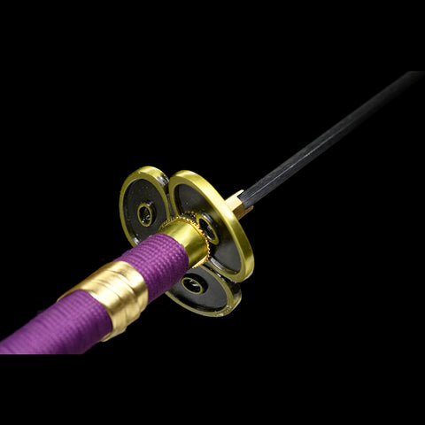 Handmade Anime Katana One Piece Roronoa Zoro's Enma Sword Purple Blade 1095 High Carbon Steel Purple-COOLKATANA