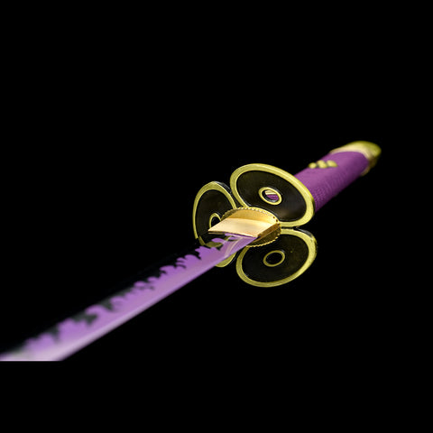 Anime sword one piece characters roronoa zoro Enma Sword 1095 High Carbon Steel Purple Blade Tsuba Fitting QQ-0109 8