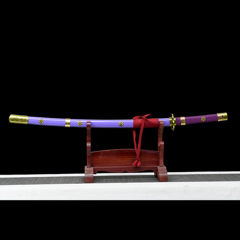 Handmade Anime Katana One Piece Roronoa Zoro's Enma Sword Purple Blade 1095 High Carbon Steel Purple-COOLKATANA