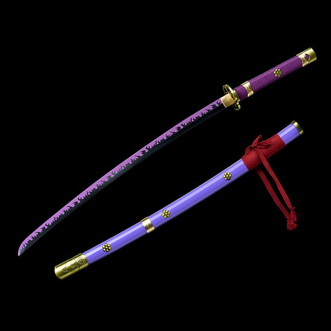 Handmade Anime Katana One Piece Roronoa Zoro's Enma Sword Purple Blade 1095 High Carbon Steel Purple-COOLKATANA