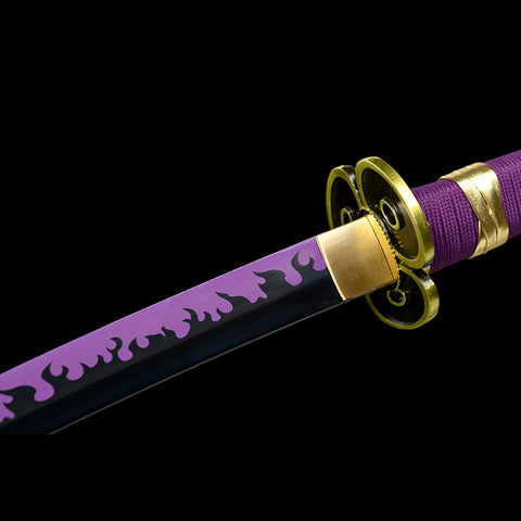 Handmade Anime Katana One Piece Roronoa Zoro's Enma Sword Purple Blade 1095 High Carbon Steel Purple-COOLKATANA