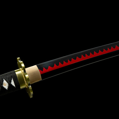 Anime sword one piece characters roronoa zoro Shusui katana 1095 High Carbon Steel Black Blade Sharpening QQ-0114 12