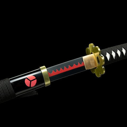 Anime sword one piece characters roronoa zoro Shusui katana 1095 High Carbon Steel Black Blade QQ-0114 5