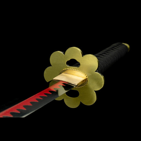 Anime sword one piece characters roronoa zoro Shusui katana 1095 High Carbon Steel Black Blade Tsuba Fitting QQ-0114 6
