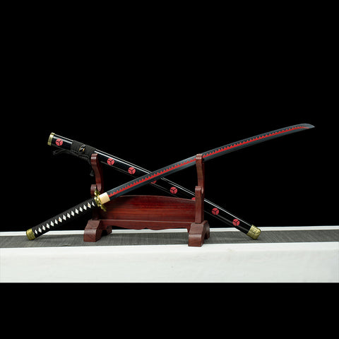 Anime sword one piece characters roronoa zoro Shusui katana 1095 High Carbon Steel Black Blade QQ-0114 1