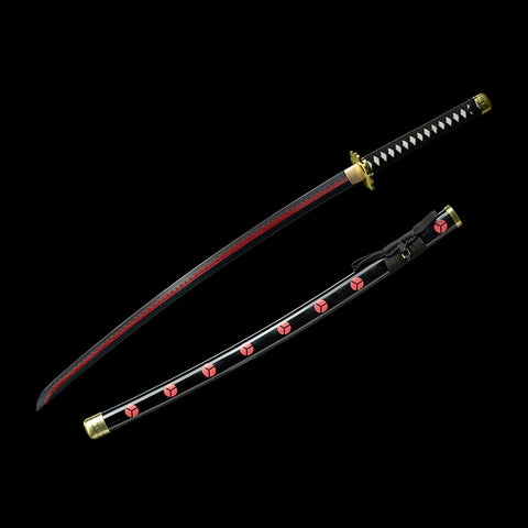 Anime sword one piece characters roronoa zoro Shusui katana 1095 High Carbon Steel Black Blade QQ-0114 16