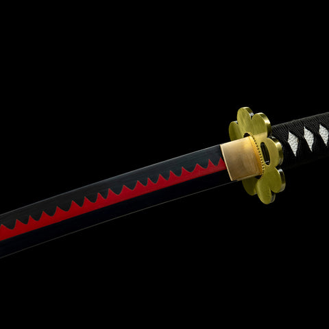 Anime sword one piece characters roronoa zoro Shusui katana 1095 High Carbon Steel Black Blade Sharpening QQ-0114 9