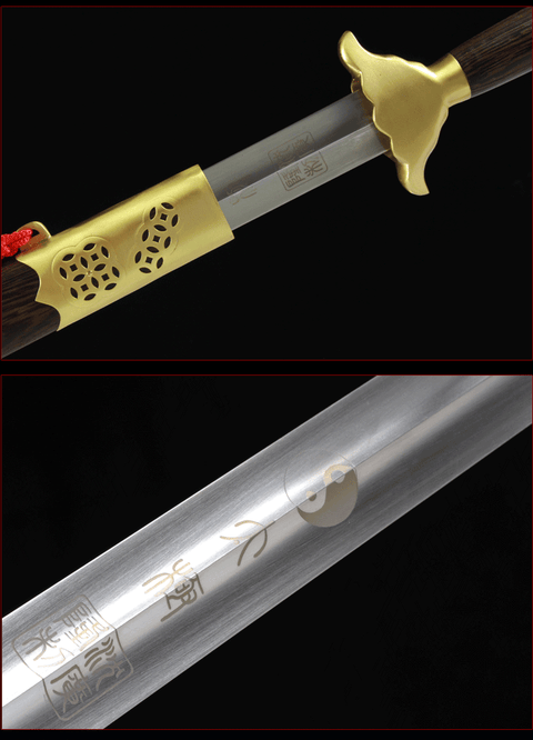 Handmade Chinese Sword Copper Coin Tai Chi Jian Longquan Sword Rosewood Scabbard-COOLKATANA-SL-8009-1-U
