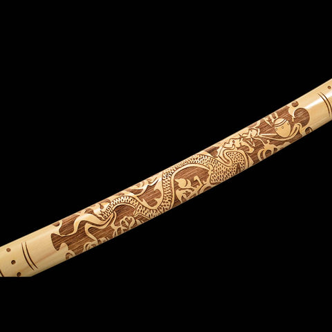 Dragon Sparrow Katana Sword with Engraved Wood Saya