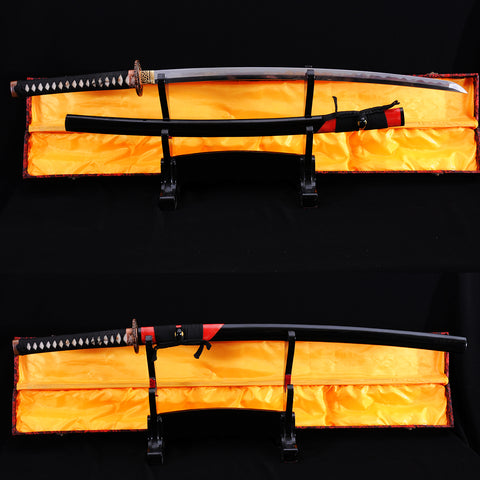 Handmade Japanese Katana Sword 1095 High Carbon Steel Abrasived Hamon Copper Crane Tsuba-COOLKATANA-SL-762-U