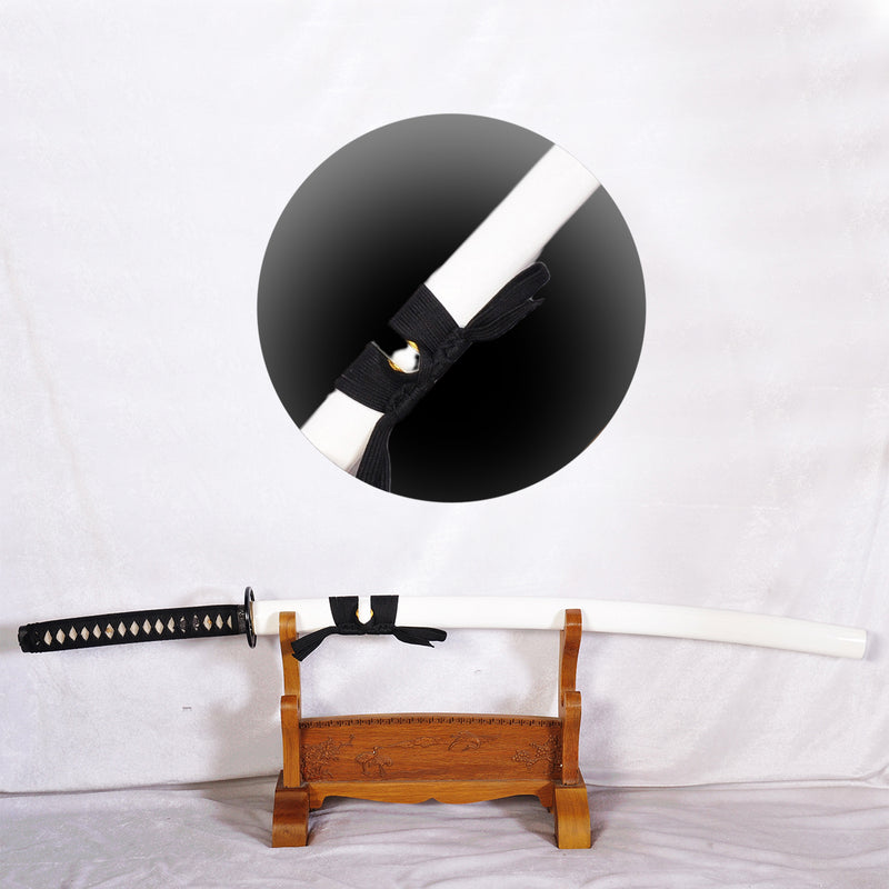 Handmade Japanese Katana Sword 1095 Steel Kogarasu-Maru Double Edge Red Blade Battle Ready - COOLKATANA 