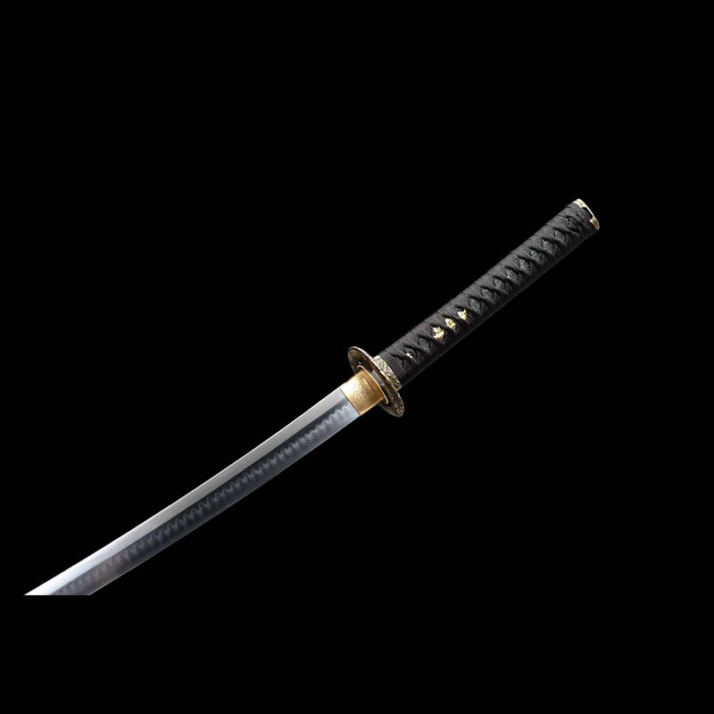 T10 Steel Full Tang Blade Japanese Katana Sword with Dragon Pattern Fitting Hardwood Spot Paint Saya - COOLKATANA 