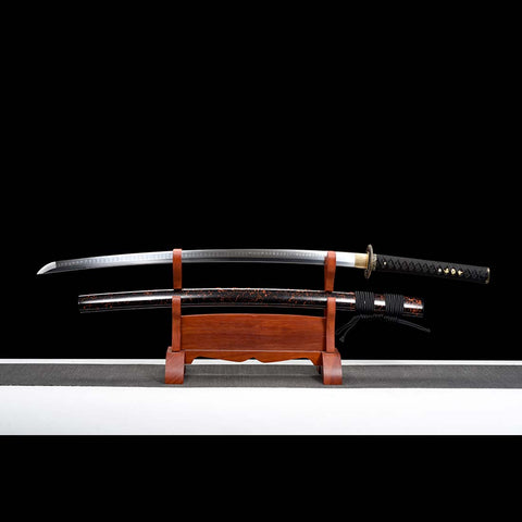 Japanese Dragon Pattern Fitting Hardwood Spot Paint Katana Sword-QQ-0231-U