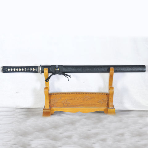 Handmade Japanese Ninja Sword Straight Blade Ninjato Folded Steel Dragon Engraving-COOLKATANA-SL-1171-U