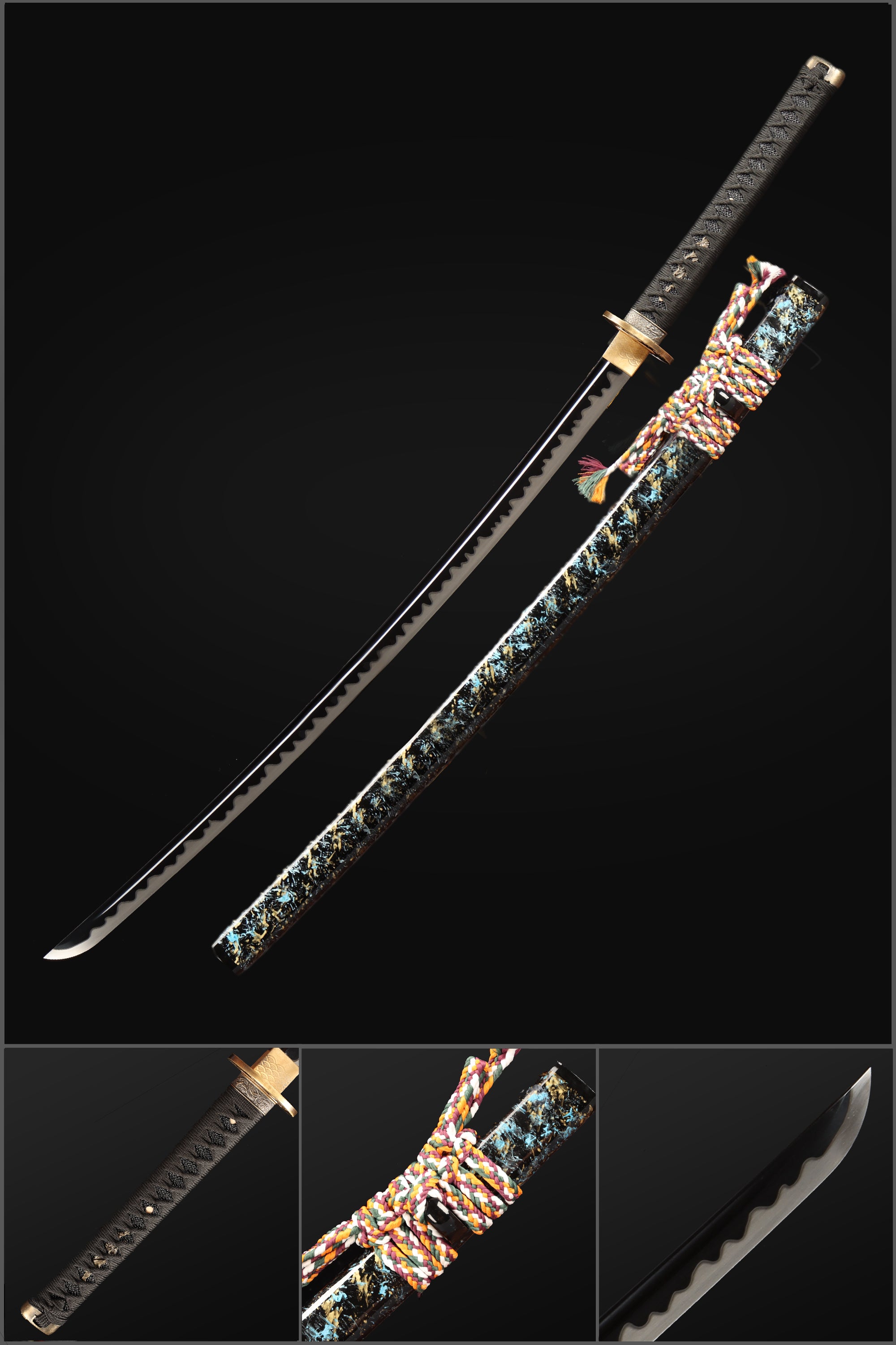 High Manganese Steel Full Tang Japanese Katana Sword, Demon Soul Sword