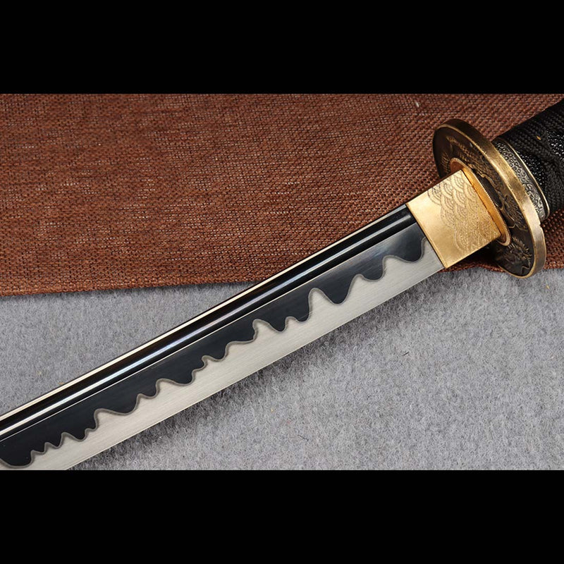High Manganese Steel Full Tang Japanese Katana Sword, Demon Soul Sword with Dragon Tsuba - COOLKATANA 