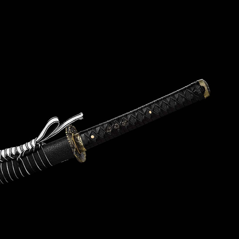 Steel Spring Tang's 9260 Spring Steel Full Tang Red Blade Japanese Samurai Katana with ...