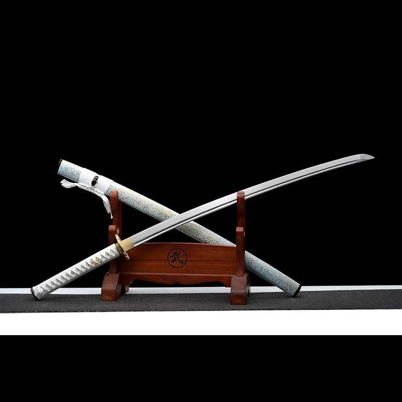 Steel Spring Tang's 9260 Spring Steel Full Tang Blade Japanese Samurai Katana with Bo-hi ...