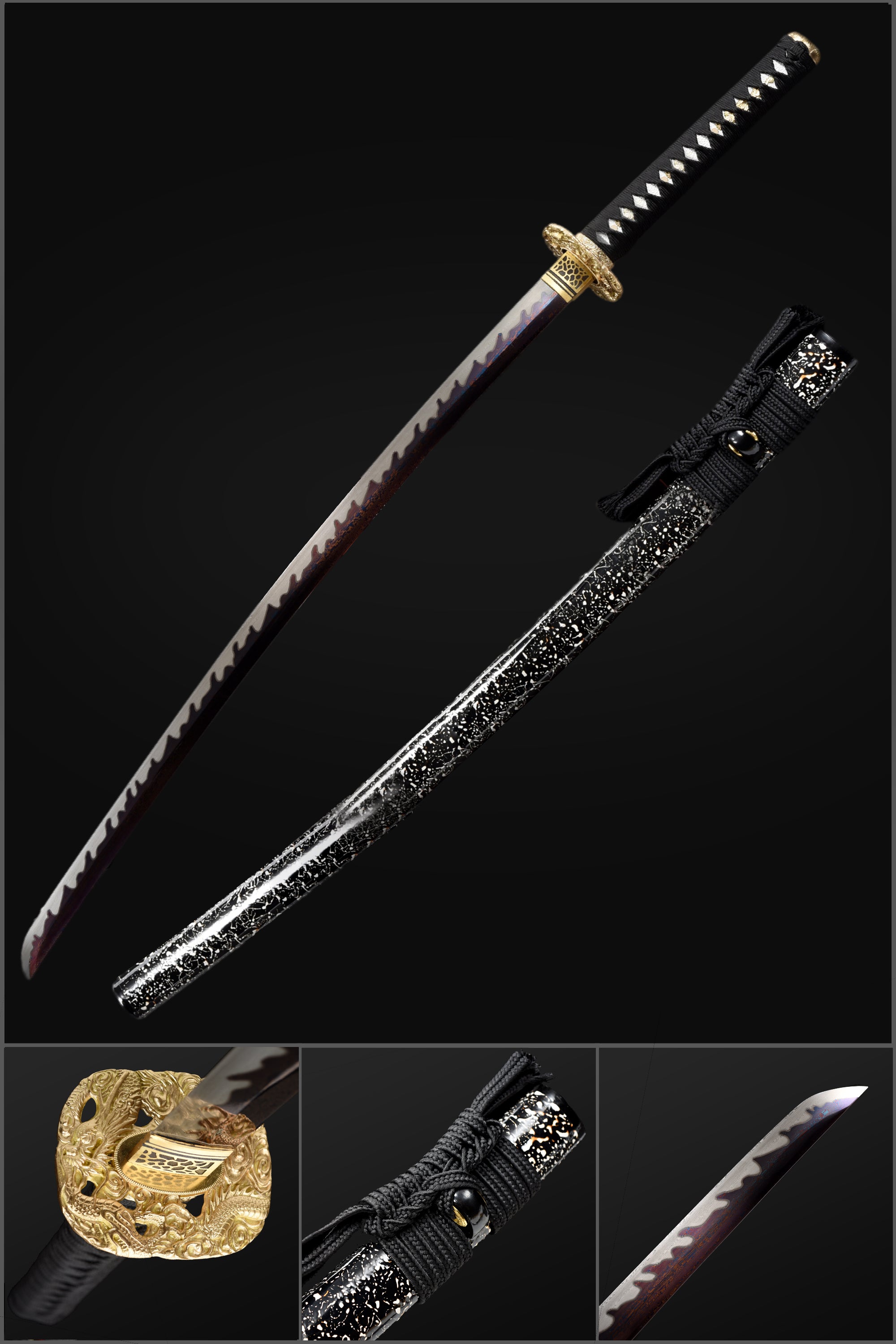 Regulus Sword Replica Folded Steel Full Tang Fire PatternJapanese ...