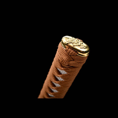 Handmade Japanese Samurai Katana, Red Blade with Bo-hi 9260 Spring Steel Full Tang Clay Tempered-COOLKATANA-QQ-0226-U