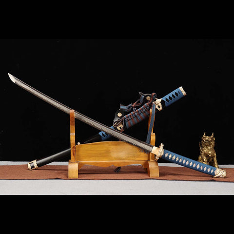 Handmade Japanese Tachi Sword, Isso Kodachi Sword Full Tang T10 Steel Blade Clay Tempered-COOLKATANA