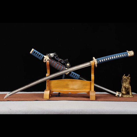 Handmade Japanese Tachi Sword, Isso Kodachi Sword Full Tang T10 Steel Blade Clay Tempered-COOLKATANA