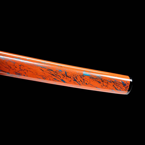 Handmade Japanese Samurai Katana,High Manganese Steel Blue Blade Blue Orange Saya-COOLKATANA-QQ-0228-U