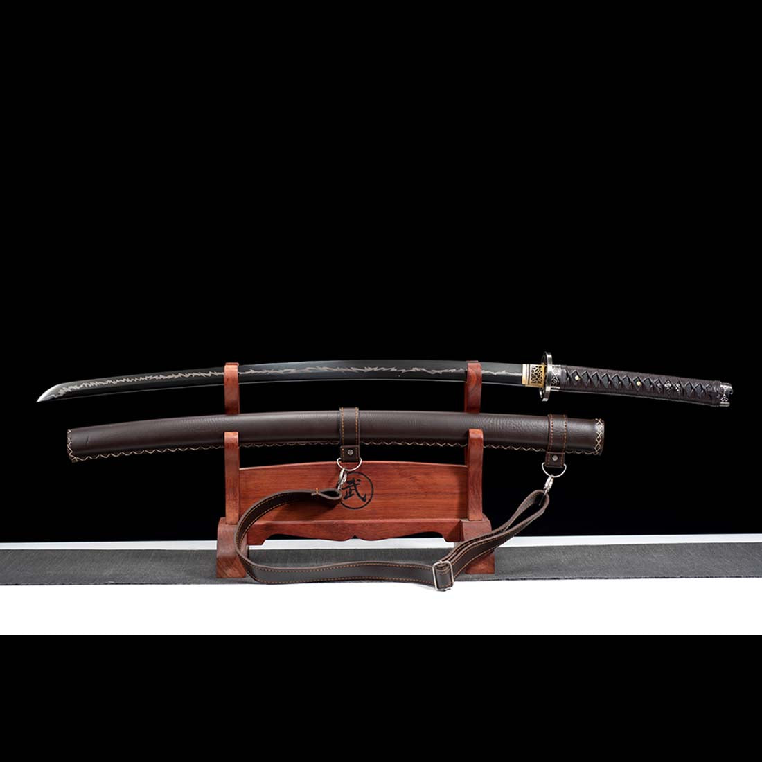 High Manganese Steel Black Thunder Pattern Hattori Hanzo Sword Blade ...