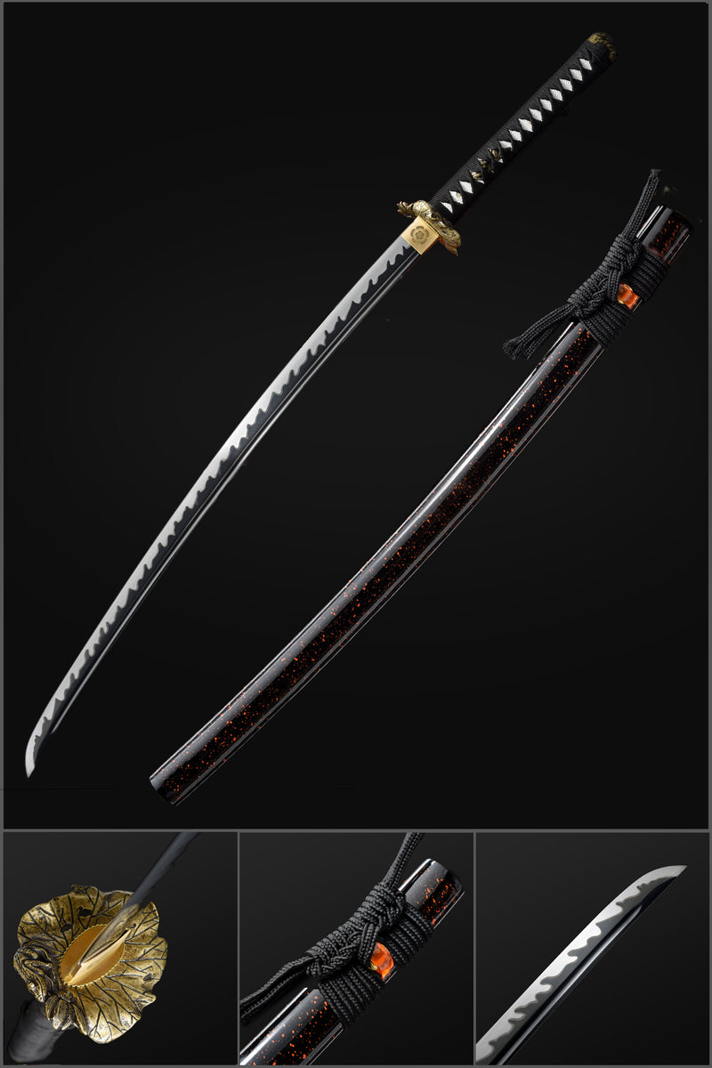 Katana Ruler Patterns All Black Blade Katana