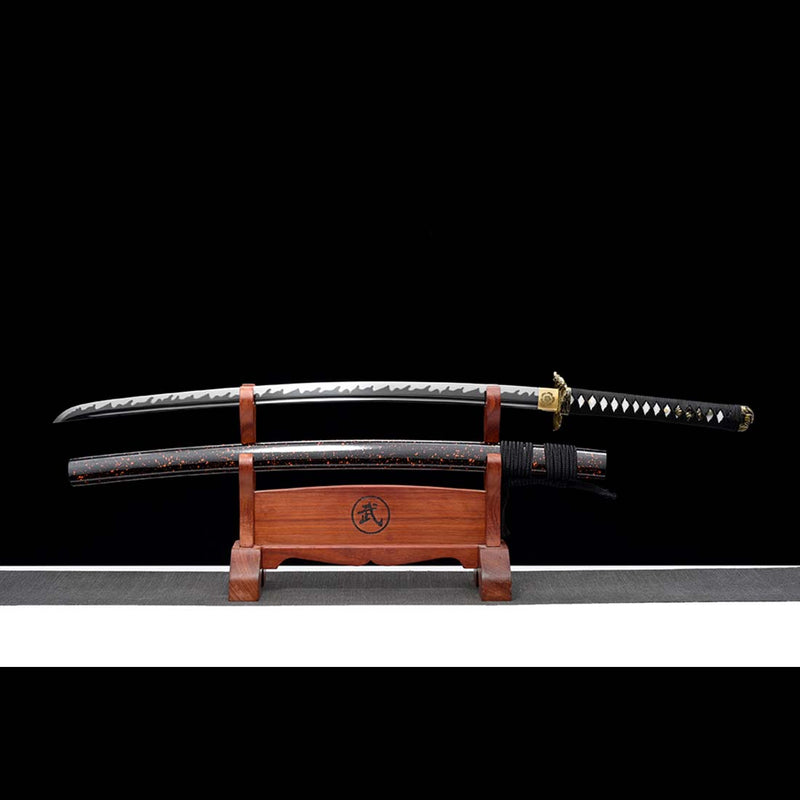 High manganese Steel Fire Pattern Blade Full Tang Japanese Samurai Katana - COOLKATANA 