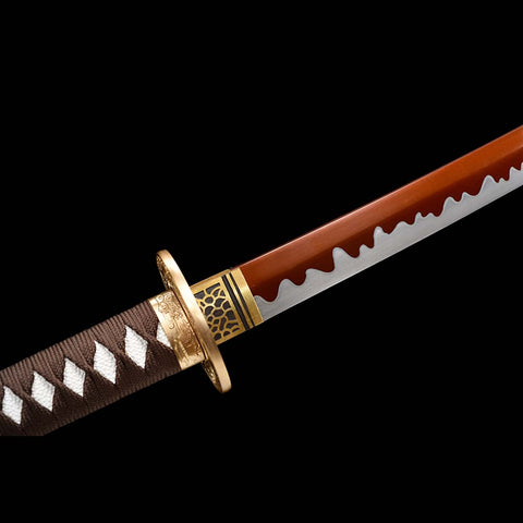 Handmade Japanese Samurai Katana, Ghost Valley Sword High Manganese Steel Full Tang Blade Skeleton Carving Saya-COOLKATANA-QQ-0247-U
