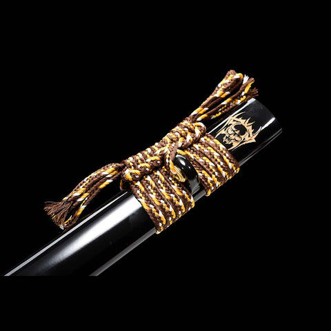 Handmade Japanese Samurai Katana, Ghost Valley Sword High Manganese Steel Full Tang Blade Skeleton Carving Saya-COOLKATANA-QQ-0247-U