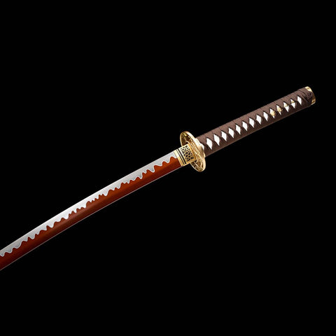 Handmade Japanese Samurai Katana, Ghost Valley Sword High Manganese Steel Full Tang Blade Skeleton Carving Saya-COOLKATANA